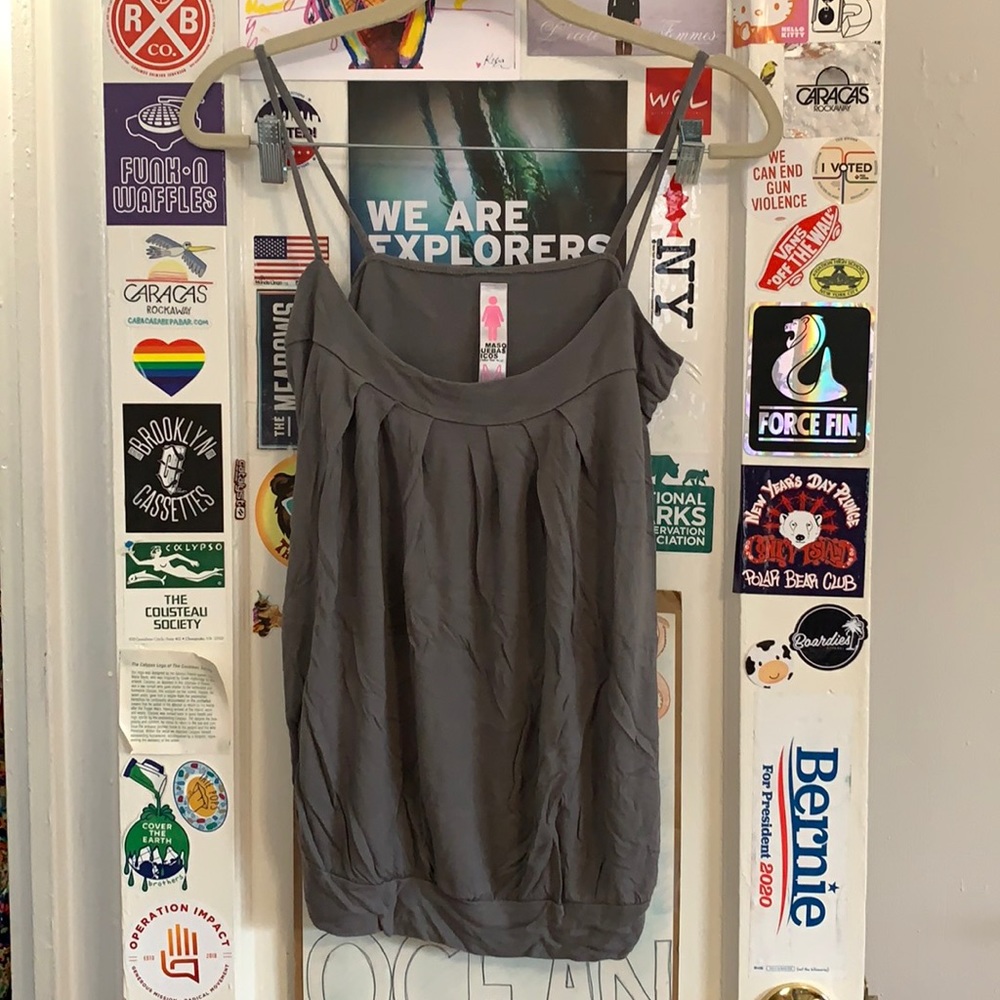 Gray spaghetti strap tank top
